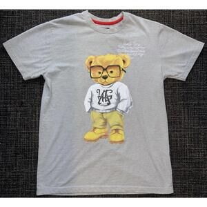 Hustle Gang Preppy Bear Size Small T-Shirt Streetwear  T.I. Hip Hop Rap Gray S/S